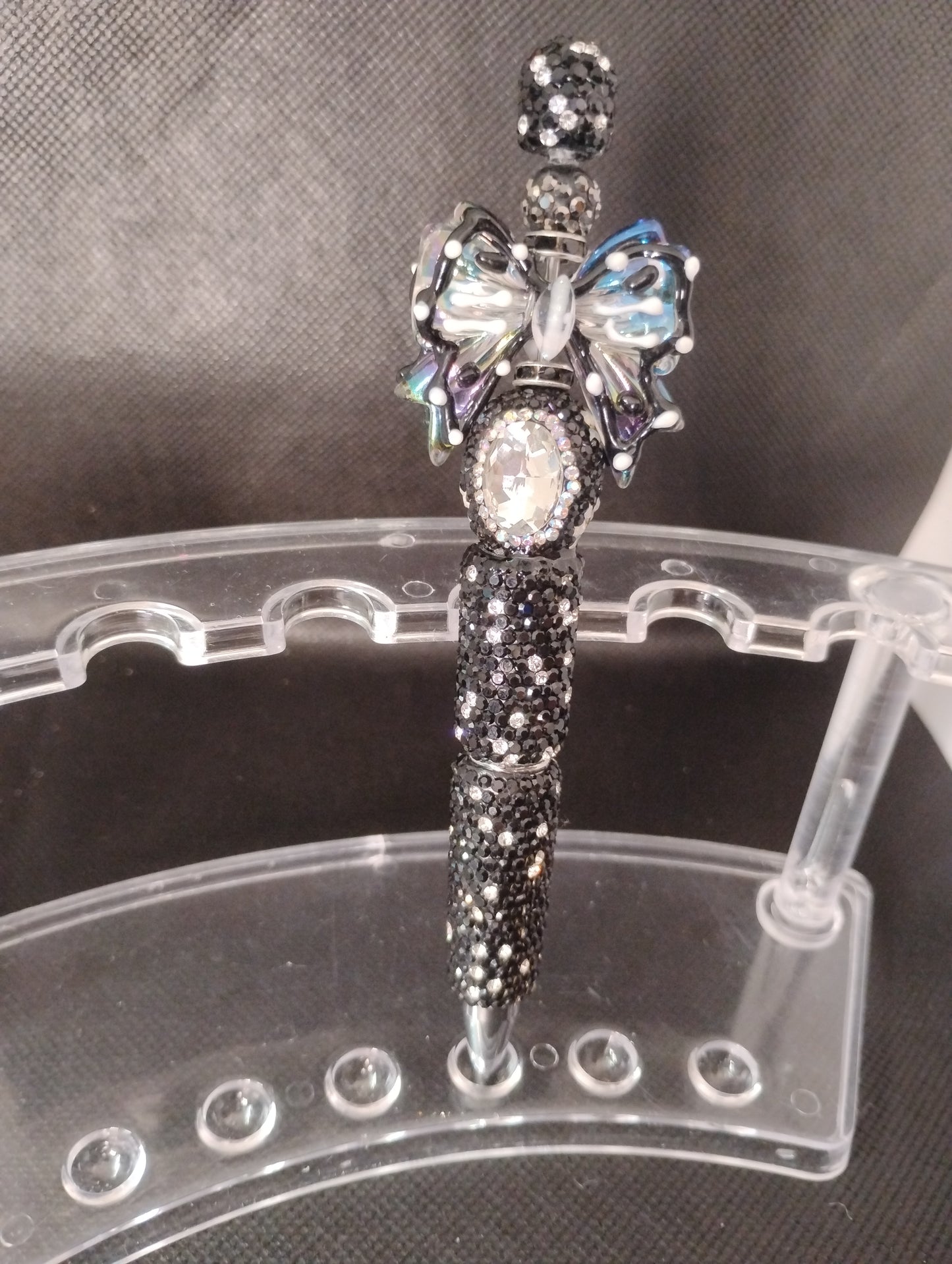 Handmade badazzle black beaded pen