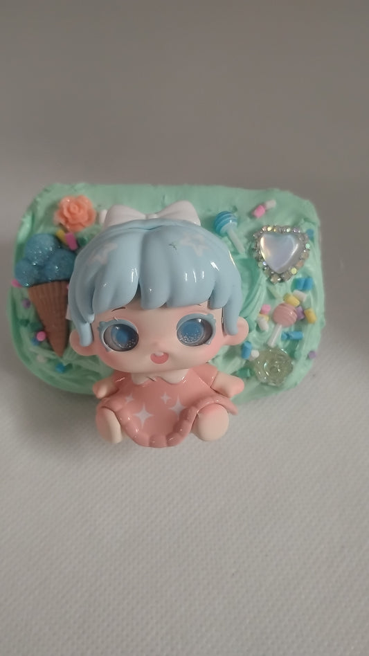 Phone clip with chain and mirror