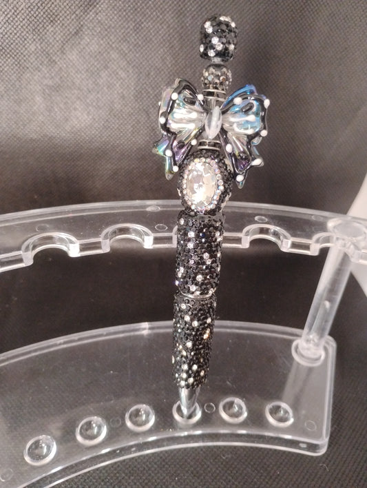Handmade badazzle black beaded pen